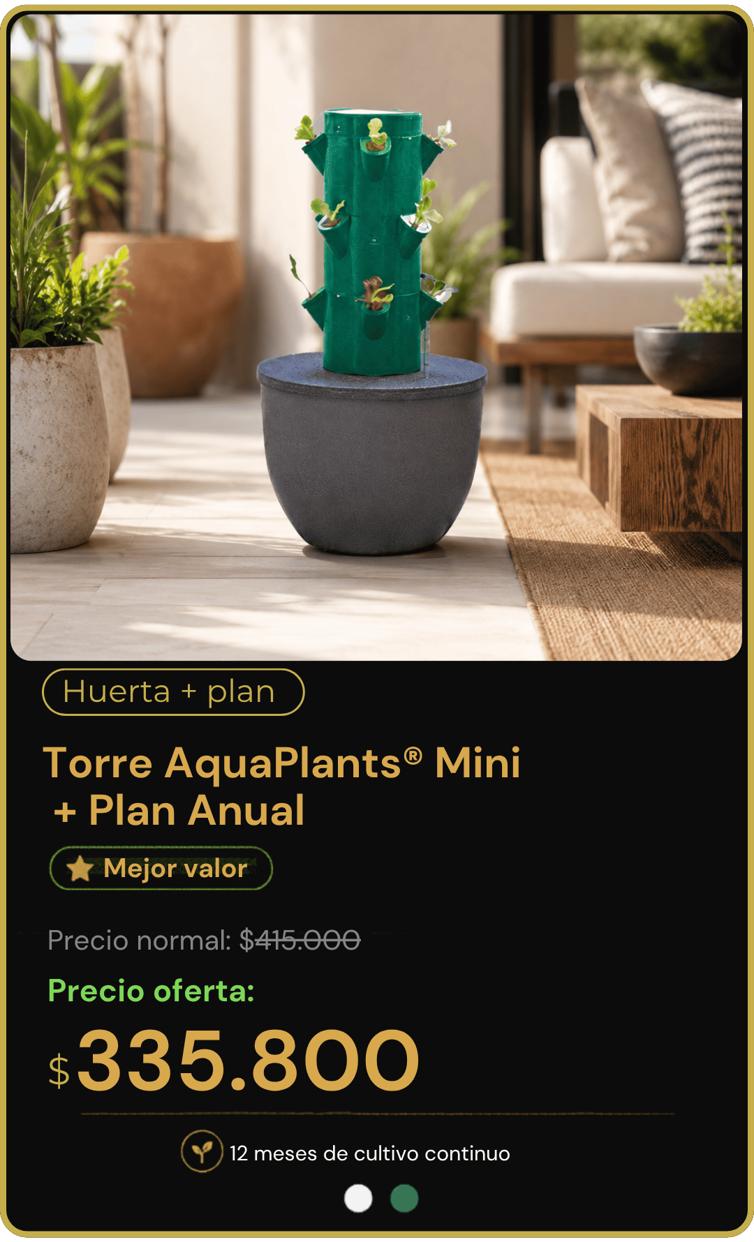 Torre AquaPlants Mini 12 con plan anual AquaPlanter Premium