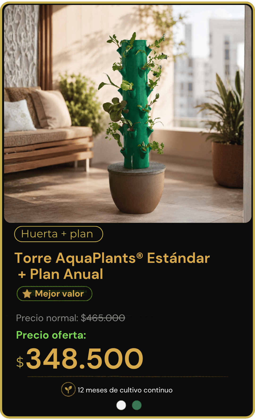 Torre AquaPlants Estándar 24 con plan anual AquaPlanter Premium