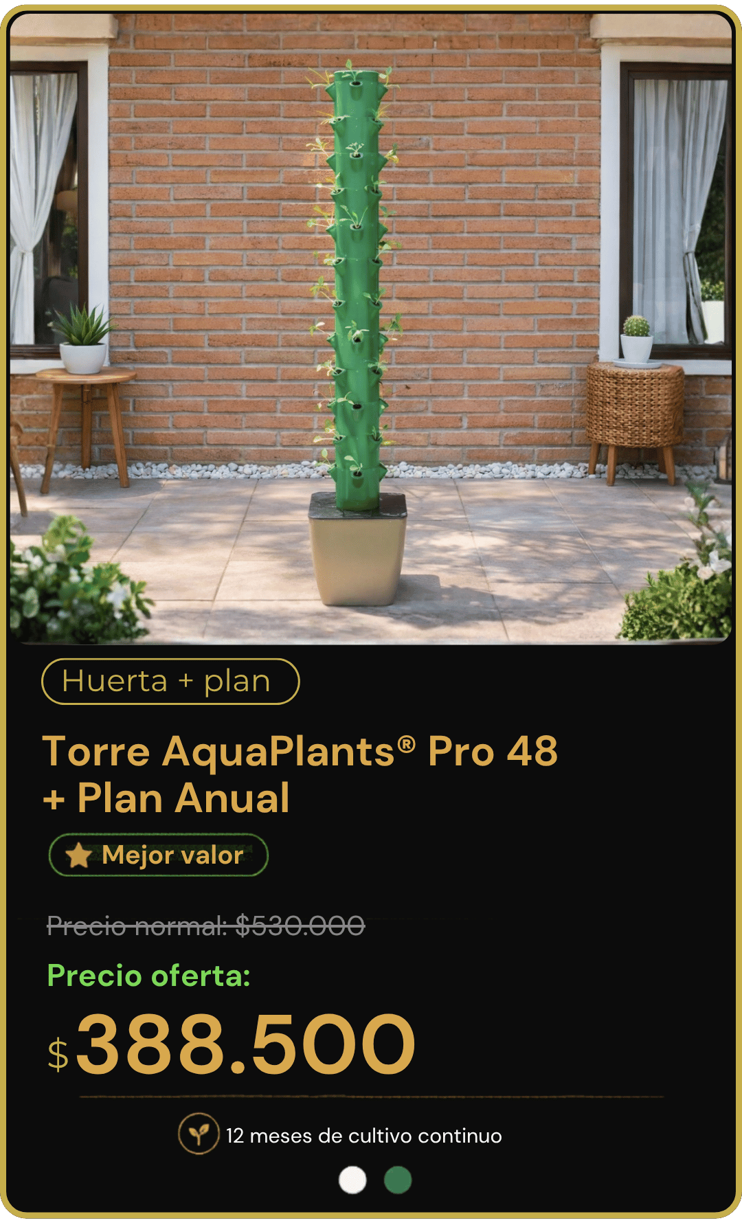 Torre AquaPlants Pro 48 con plan anual AquaPlanter Premium
